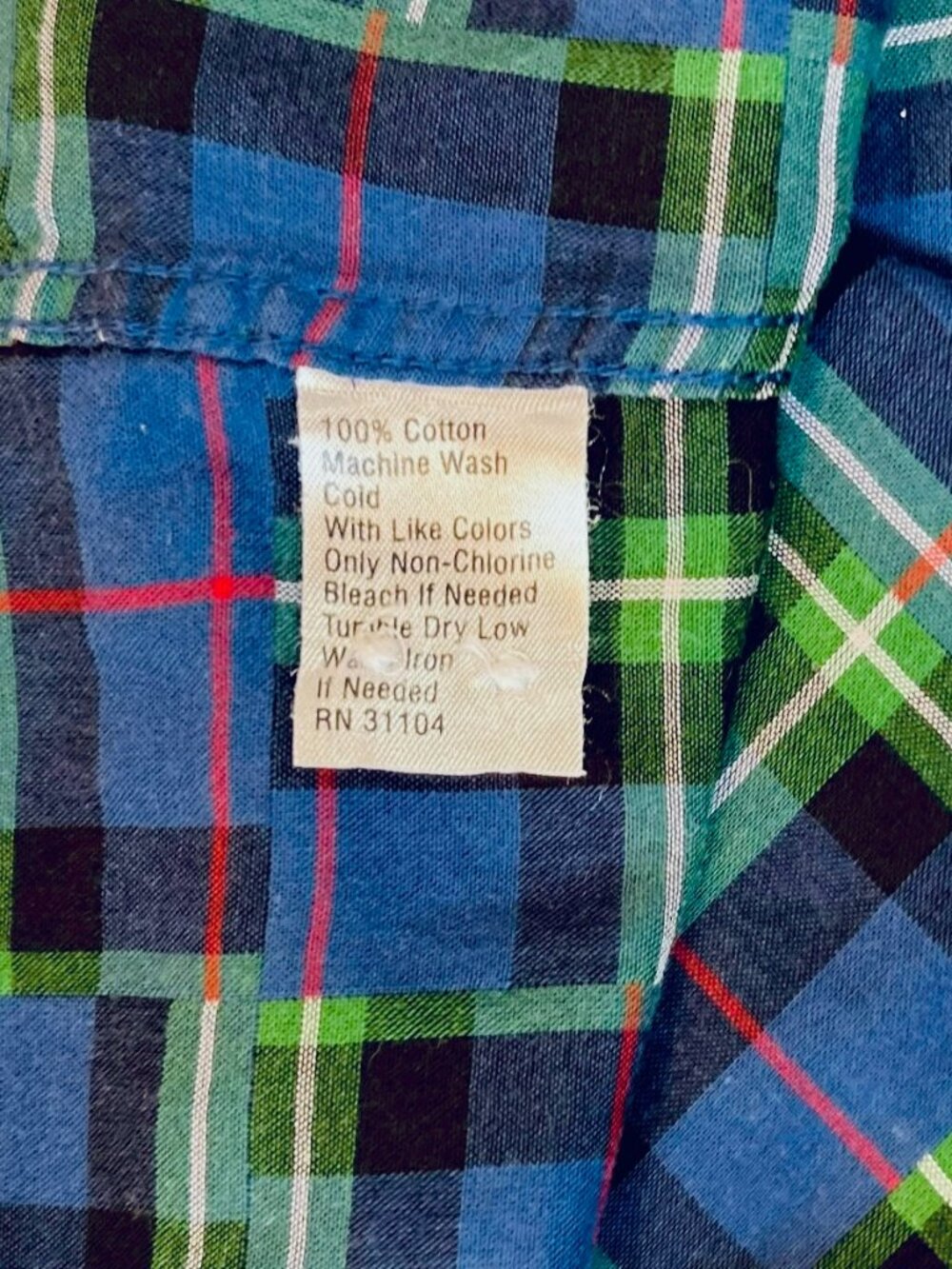 Crown & Ivy - Size M - Multi Tartan Plaid Cotton Long Sleeve Shirt - Blues - EUC - Picture 10 of 11